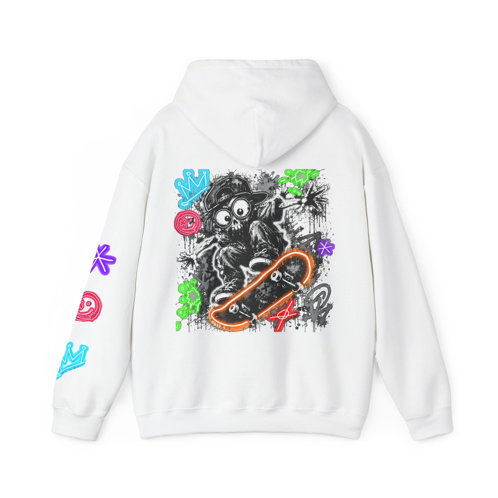Skate & Surf Collection - Neon Skizzy Skater Graphic Hoodie, multiple colors | CaliPride Clothing