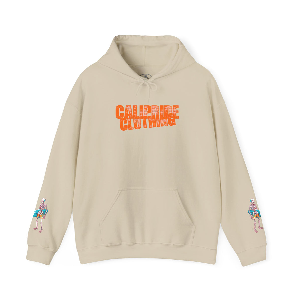 Surf & Beach Collection - Skeleton Sunset Surfer, Graphic Hoodie - CaliPride Clothing