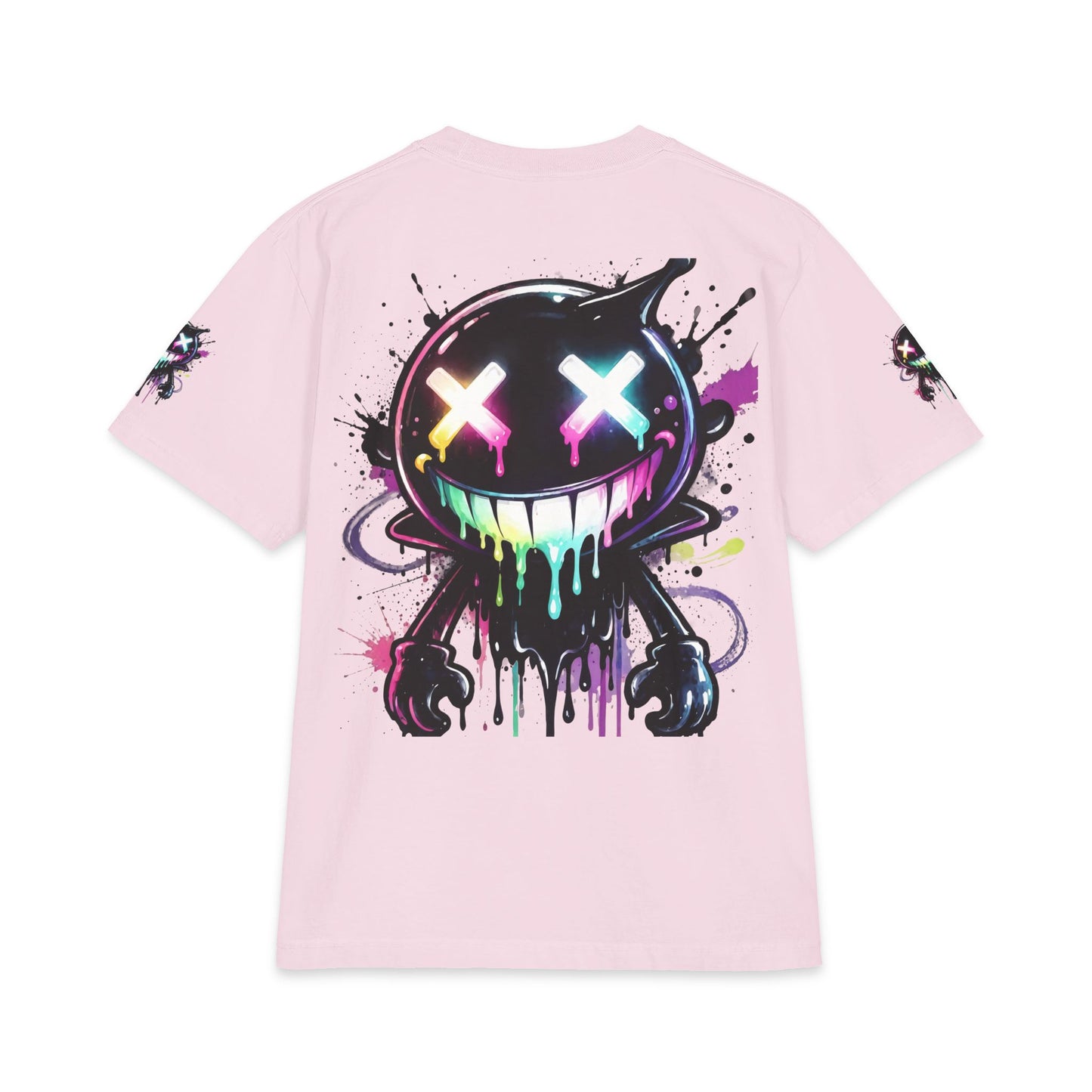 Urban Underground Collection - Neon Drip Smiley, Graphic 4-way T Shirt - CaliPride Clothing