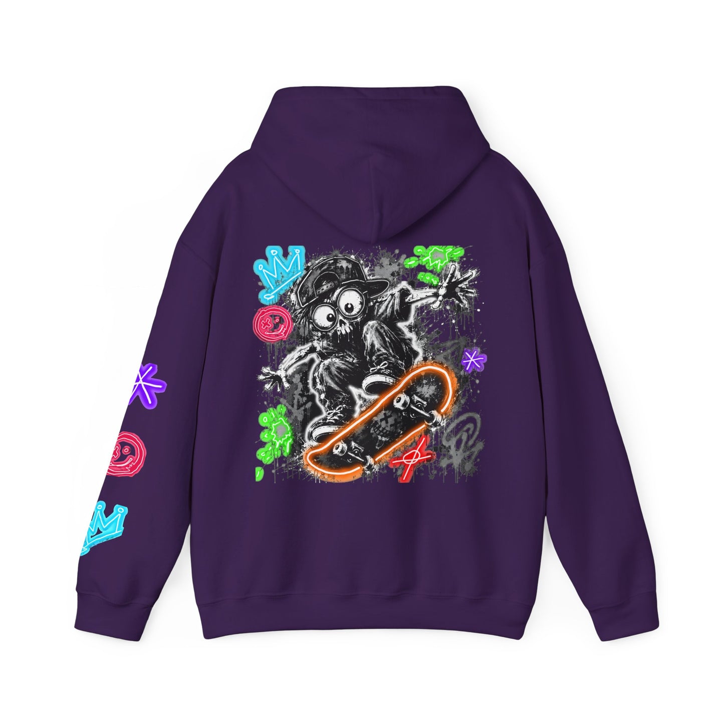 Skate & Surf Collection - Neon Skizzy Skater Graphic Hoodie, multiple colors | CaliPride Clothing