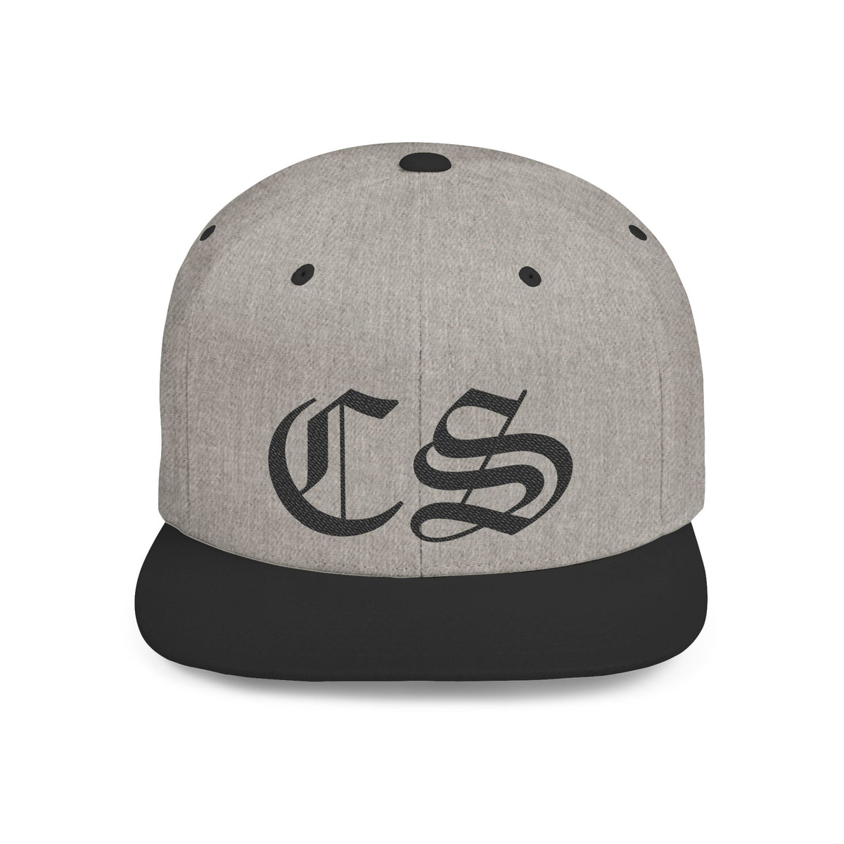 Concrete & Scars Skatewear Collection - CS Old English Embroidered, black logo, Hat | Flat Bill Snapback - CaliPride Clothing