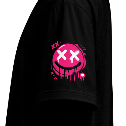 Urban Underground Collection - Neon Drip, X'd Out Smiley, Graphic 4-way T Shirt - CaliPride Clothing