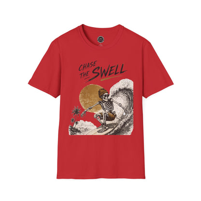 Skate & Surf Collection - "Chase the Swell", Vintage Skeleton Graphic T-Shirt — CaliPride Clothing