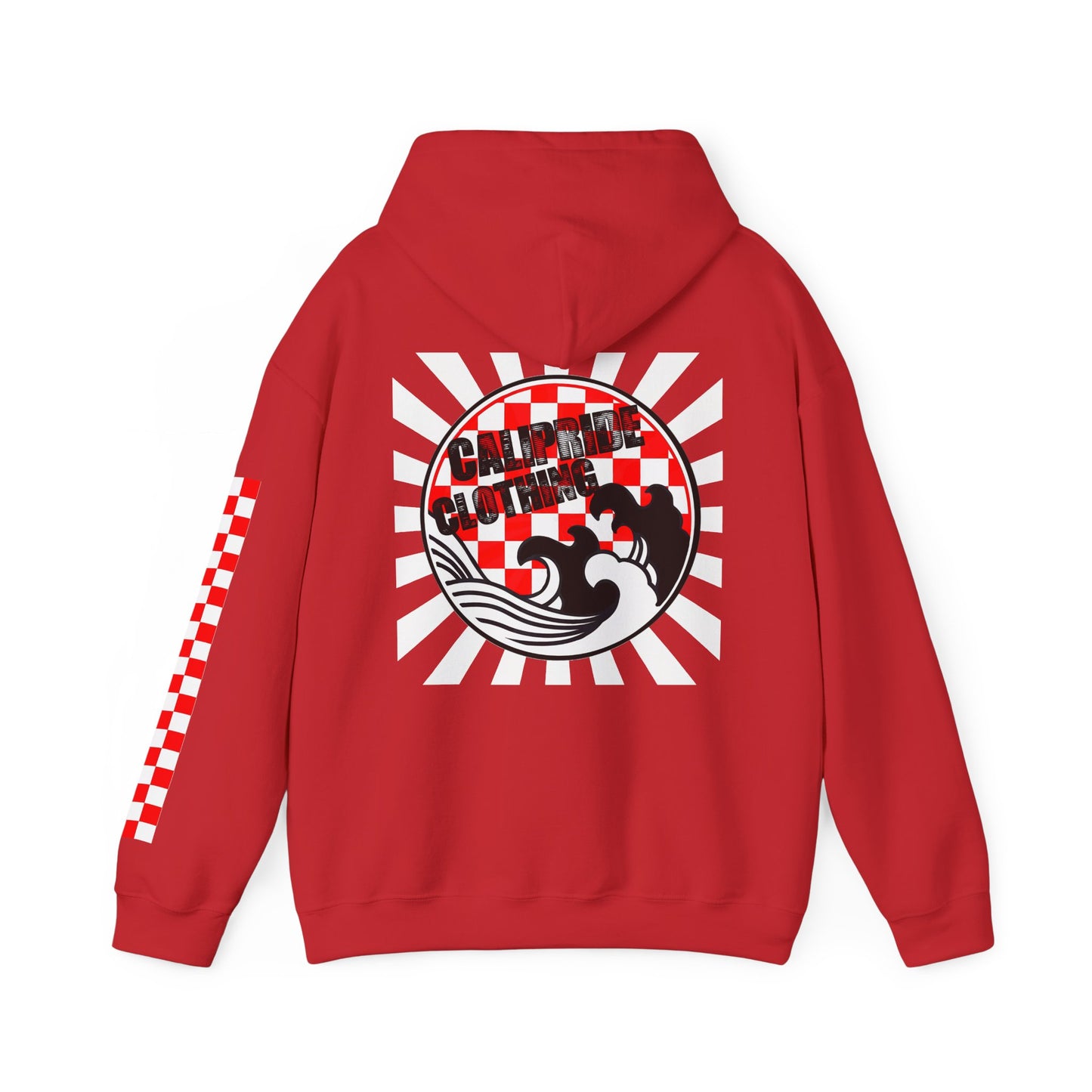 Skate & Surf Collection - Ocean Wave & Checkers Burst, Graphic Hoodie - CaliPride Clothing