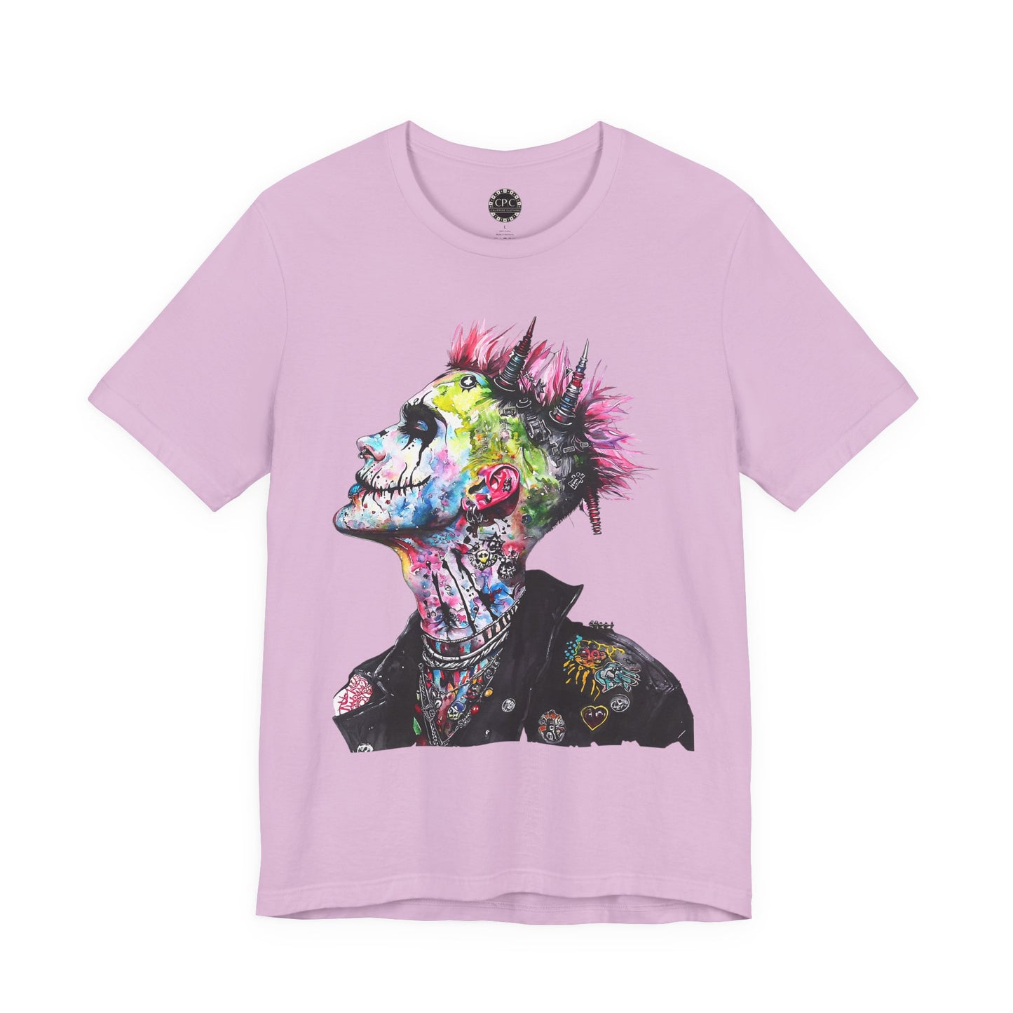Punk Resurrected Collection - Color sketched Tattooed Joker, Graphic T-Shirt - CaliPride Clothing