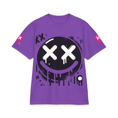 Urban Underground Collection - Neon Drip, X'd Out Smiley, Graphic 4-way T Shirt - CaliPride Clothing