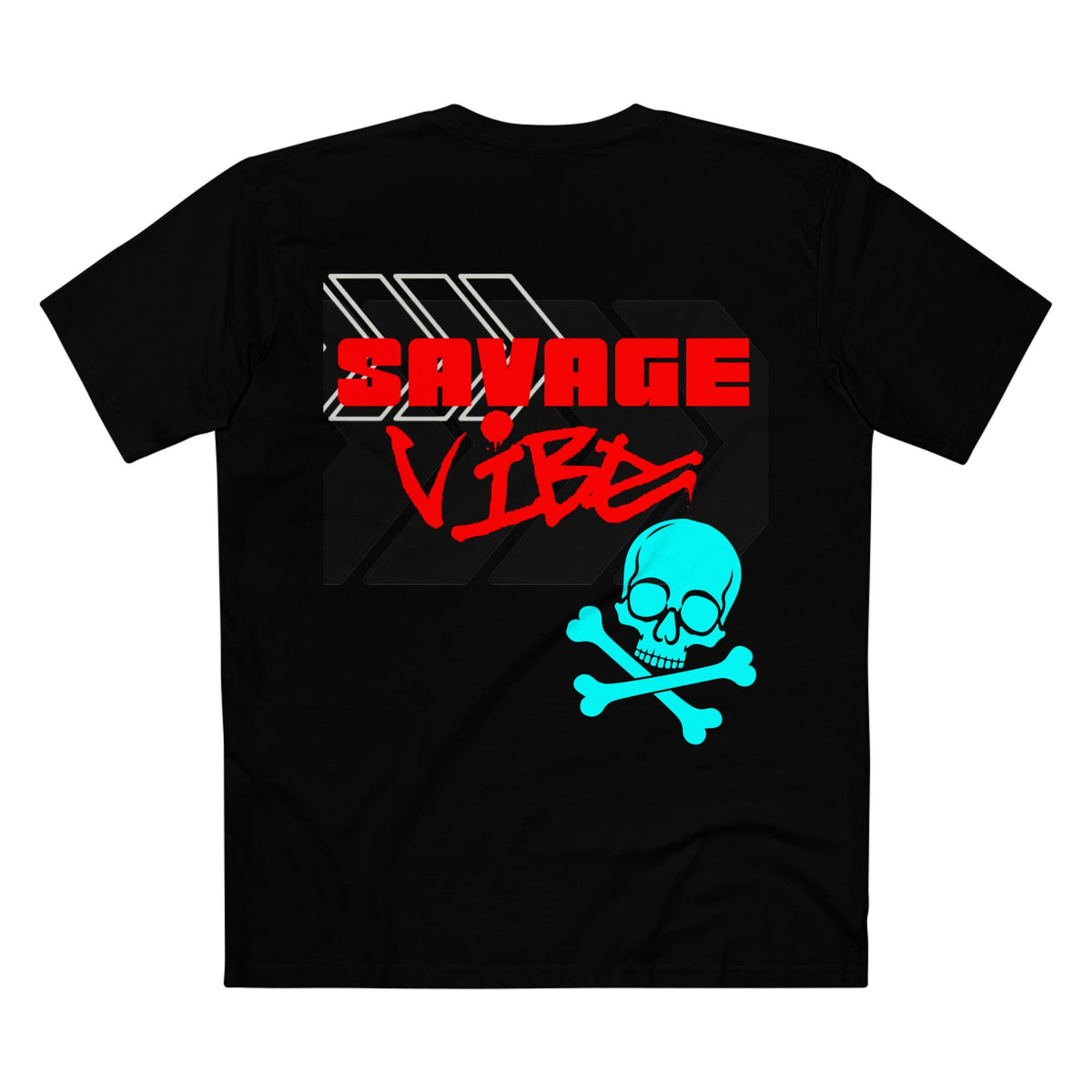 Urban Underground Collection | Savage Vibe series - Skull Trax, Neon Red & Turquoise, Premium Graphic Tee — CaliPride Clothing