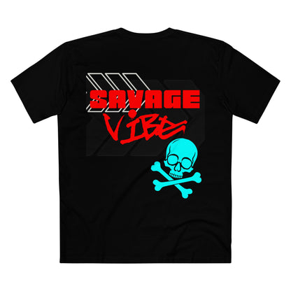 Urban Underground Collection | Savage Vibe series - Skull Trax, Neon Red & Turquoise, Premium Graphic Tee — CaliPride Clothing