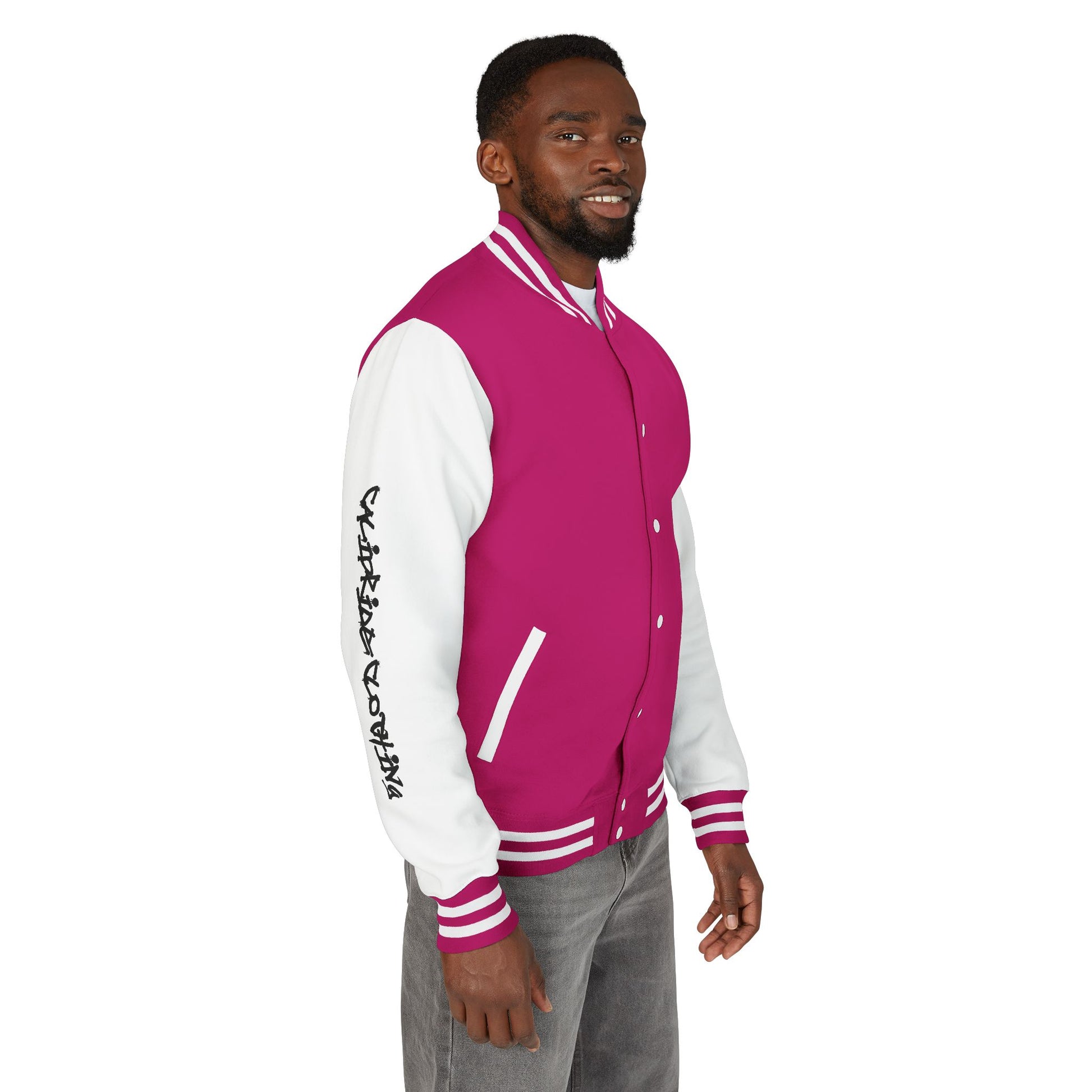 Urban Underground Collection - Savage Vibe, Bone Drop Graphic Letterman Jacket | CaliPride Clothing