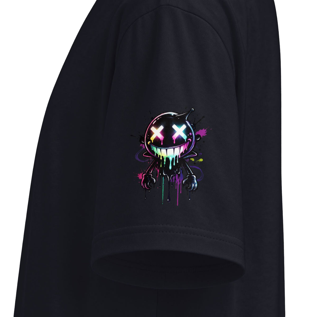 Urban Underground Collection - Neon Drip Smiley, Graphic 4-way T Shirt - CaliPride Clothing