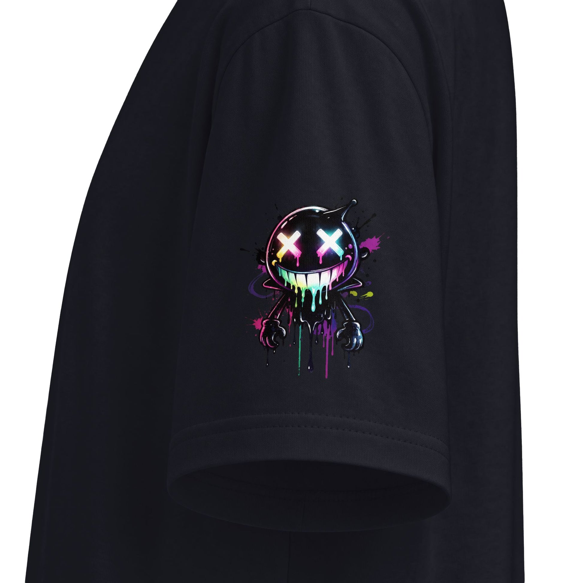 Urban Underground Collection - Neon Drip Smiley, Graphic 4-way T Shirt - CaliPride Clothing