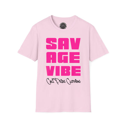 "Savage Vibe Graffiti Block" Series, Solid Neon Pink T Shirt — CaliPride Clothing