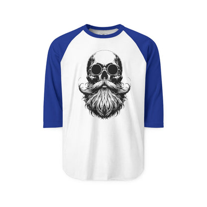 Pacific Works Collection - Raglan, Vintage Bearded Skull Graphic Raglan Tee — CaliPride Clothing