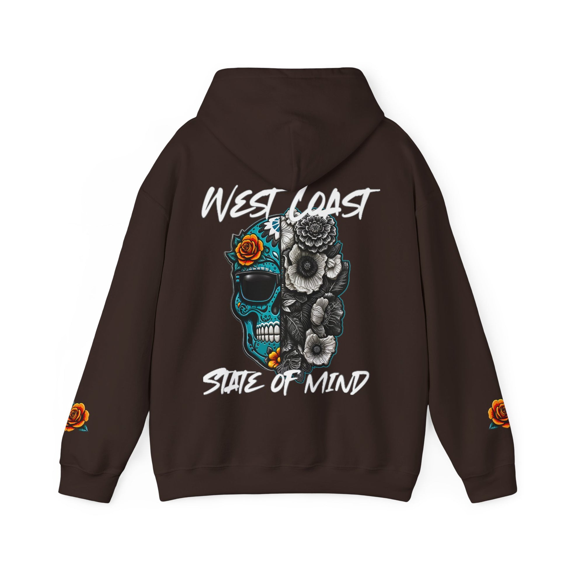 Urban Underground Collection | West Coast State of Mind - Floral & Turquoise Sugar Skull Hoodie | CaliPride Clothing