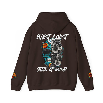 Urban Underground Collection | West Coast State of Mind - Floral & Turquoise Sugar Skull Hoodie | CaliPride Clothing