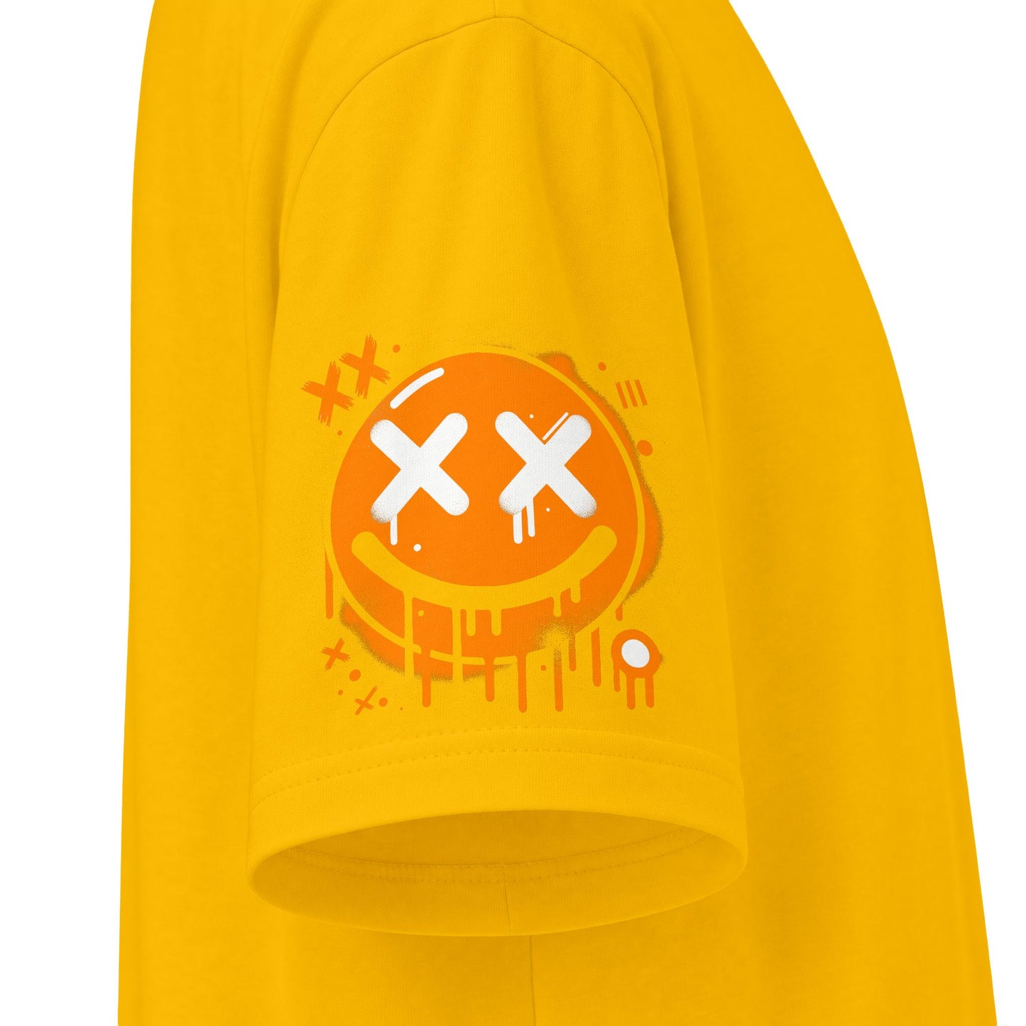 Urban Underground Collection - Neon Drip, X'd Out Smiley, Graphic 4-way T Shirt - CaliPride Clothing