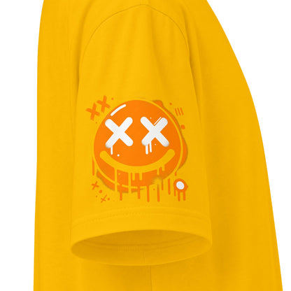 Urban Underground Collection - Neon Drip, X'd Out Smiley, Graphic 4-way T Shirt - CaliPride Clothing