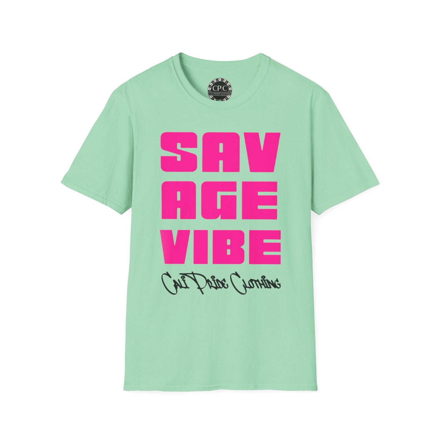 "Savage Vibe Graffiti Block" Series, Solid Neon Pink T Shirt — CaliPride Clothing