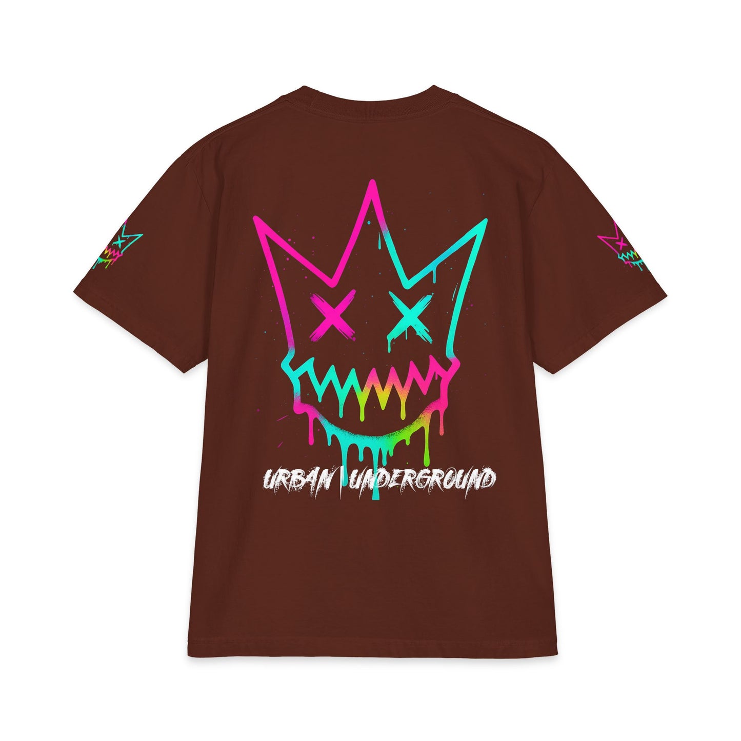 Urban Underground Collection - Neon Drip, Crown Face, Graphic 4-way T Shirt - CaliPride Clothing