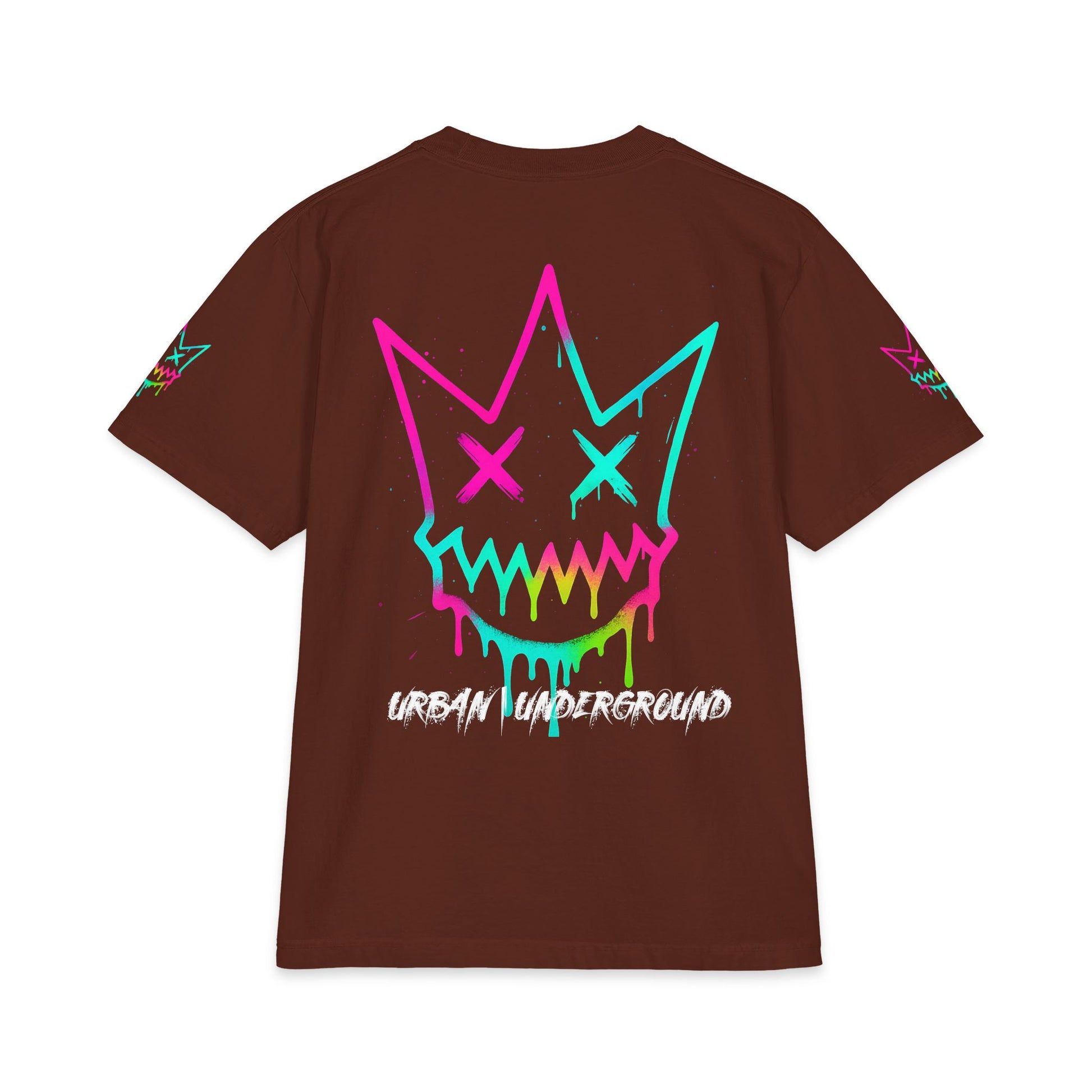Urban Underground Collection - Neon Drip, Crown Face, Graphic 4-way T Shirt - CaliPride Clothing