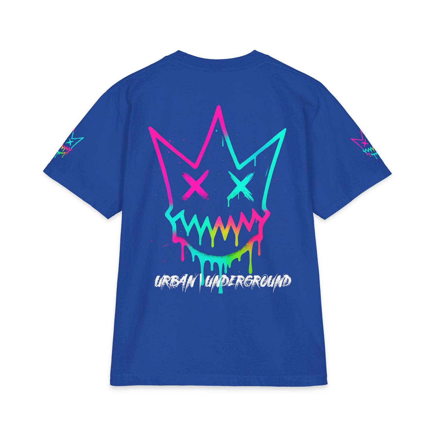 Urban Underground Collection - Neon Drip, Crown Face, Graphic 4-way T Shirt - CaliPride Clothing