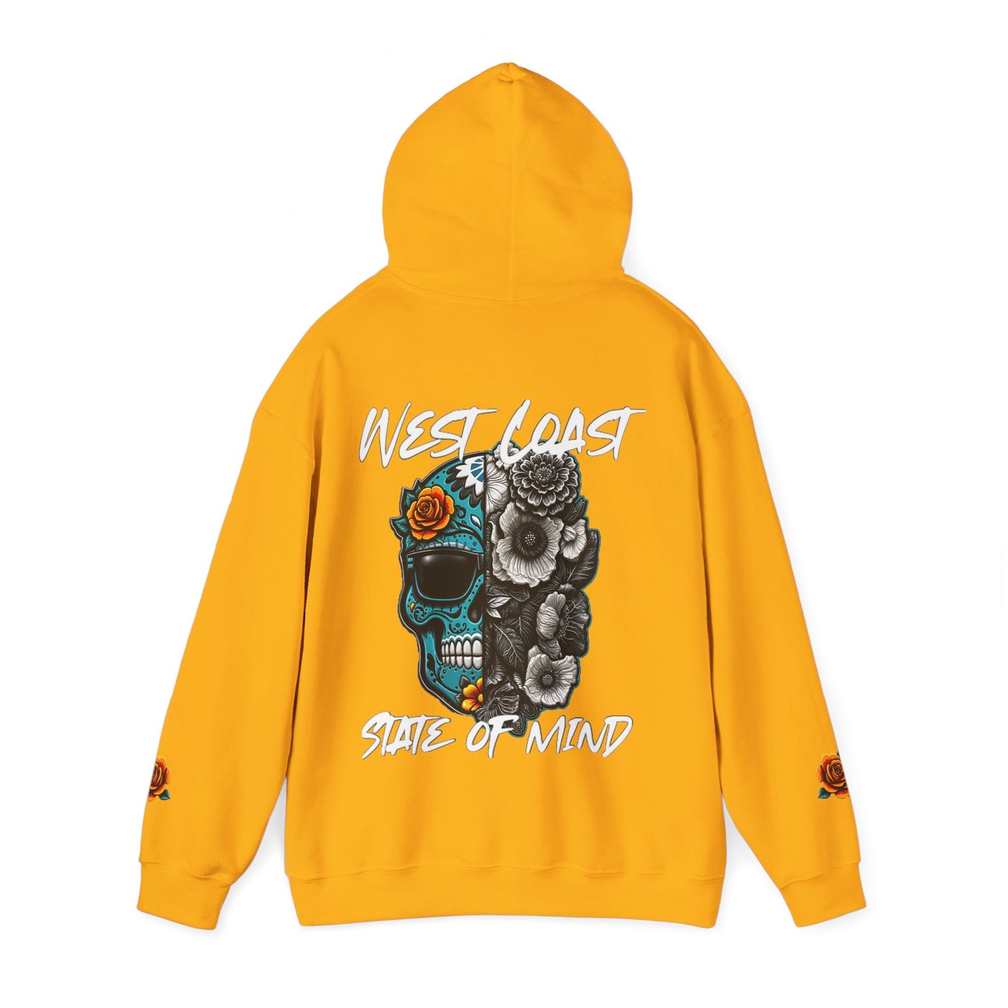 Urban Underground Collection | West Coast State of Mind - Floral & Turquoise Sugar Skull Hoodie | CaliPride Clothing