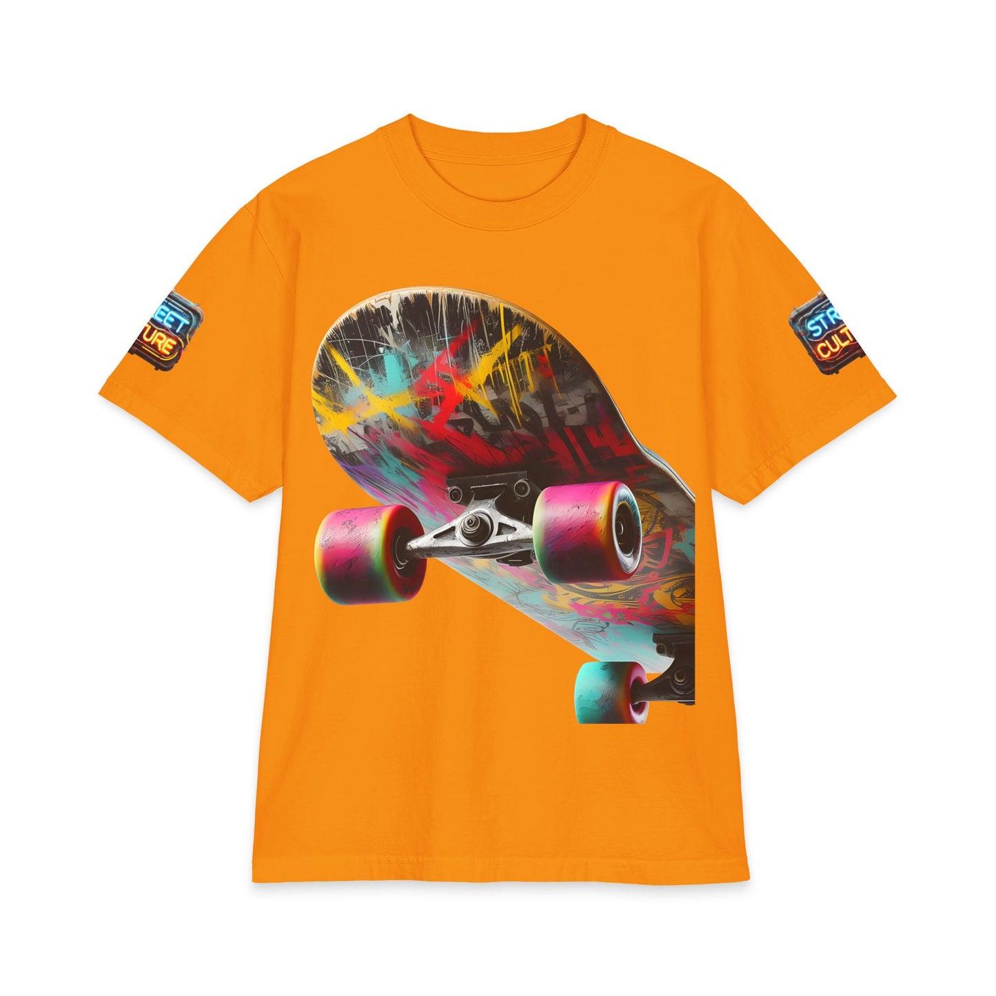 Urban Underground Collection - Neon Drip, Skateboard, Graphic 4-way T Shirt - CaliPride Clothing
