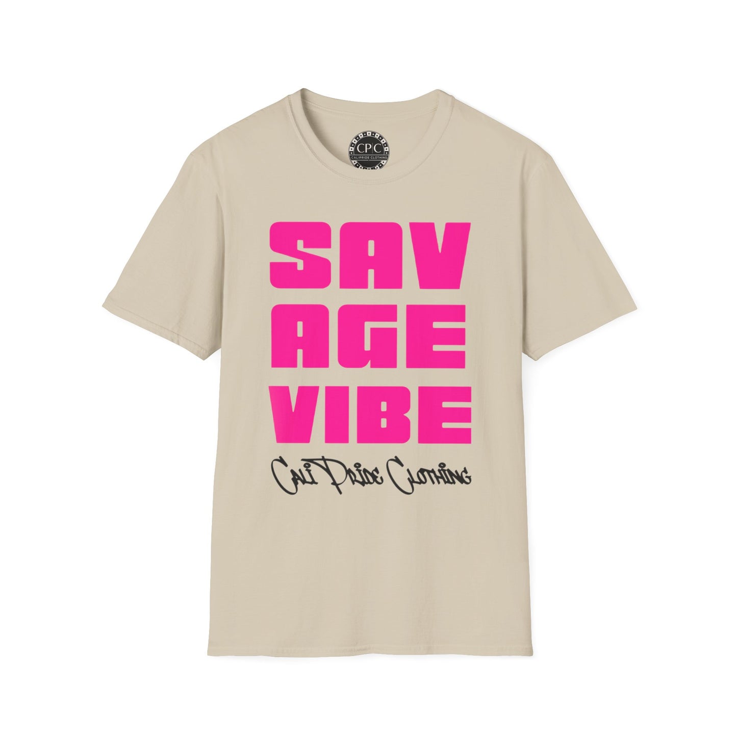 "Savage Vibe Graffiti Block" Series, Solid Neon Pink T Shirt — CaliPride Clothing