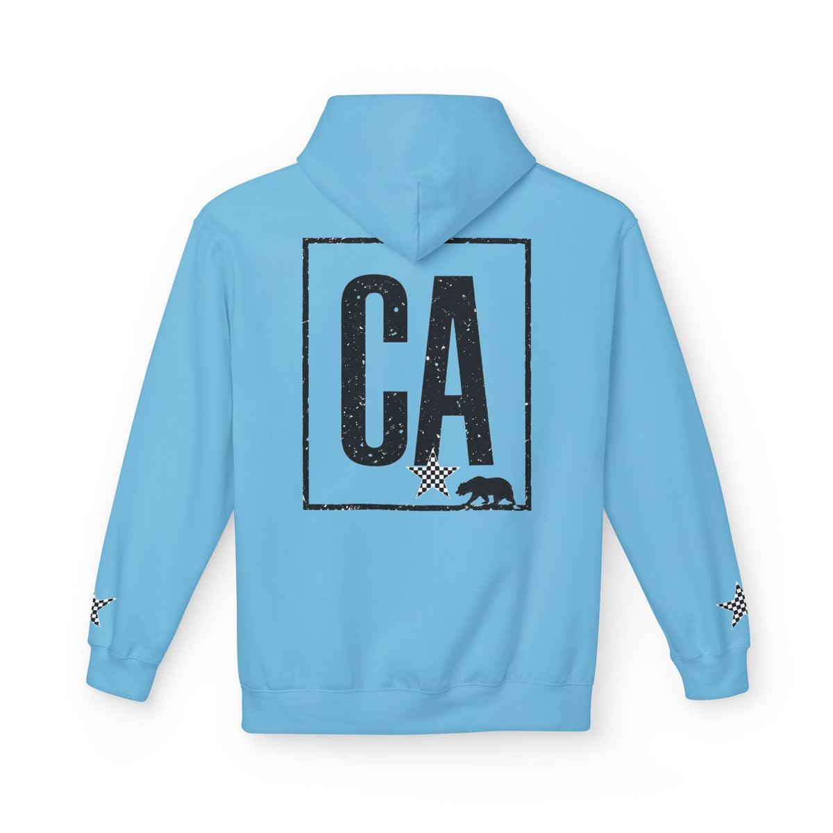 Surf & Beach Collection - CA State Bear Graphic Hoodie, Black logo - CaliPride Clothing
