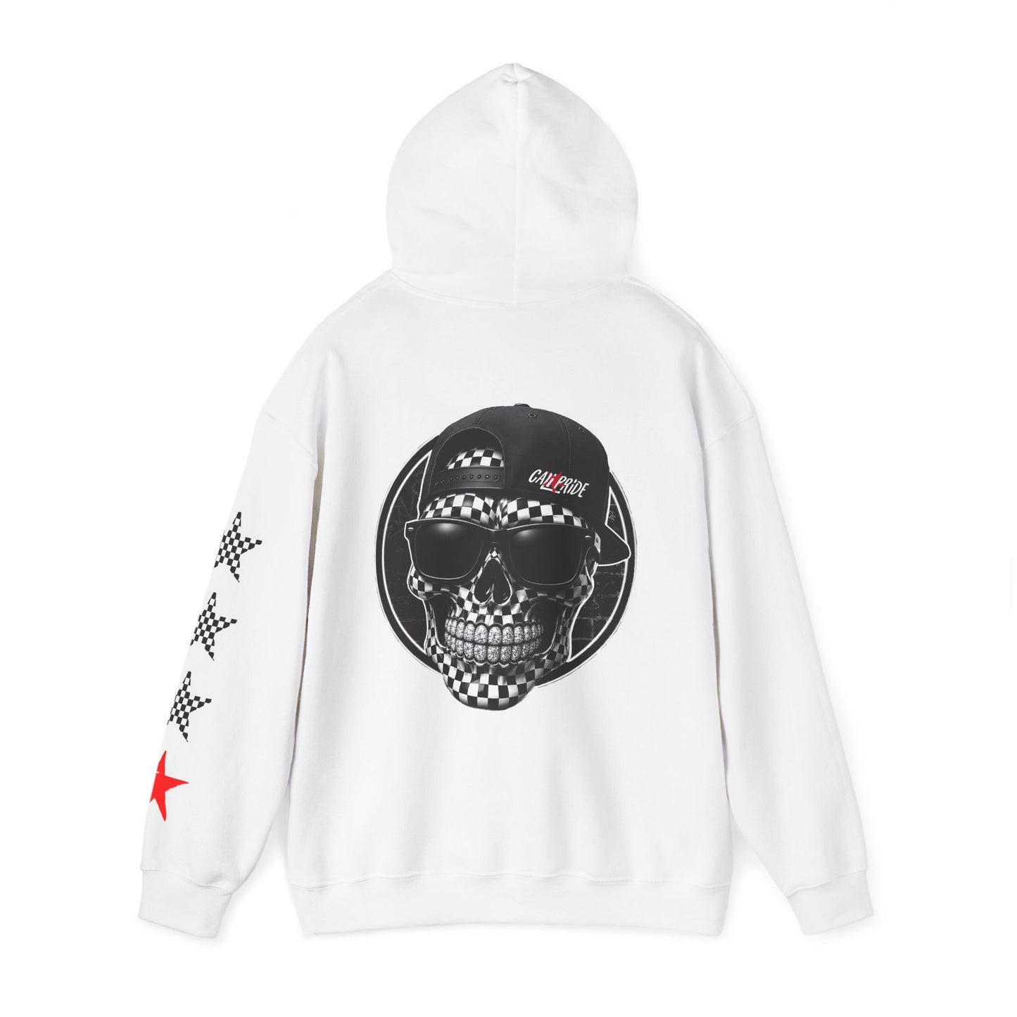 'West Coast Vibe', Checkered Sugar Skull & Stars Hoodie - CaliPride Clothing