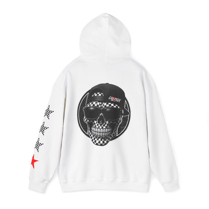 'West Coast Vibe', Checkered Sugar Skull & Stars Hoodie - CaliPride Clothing