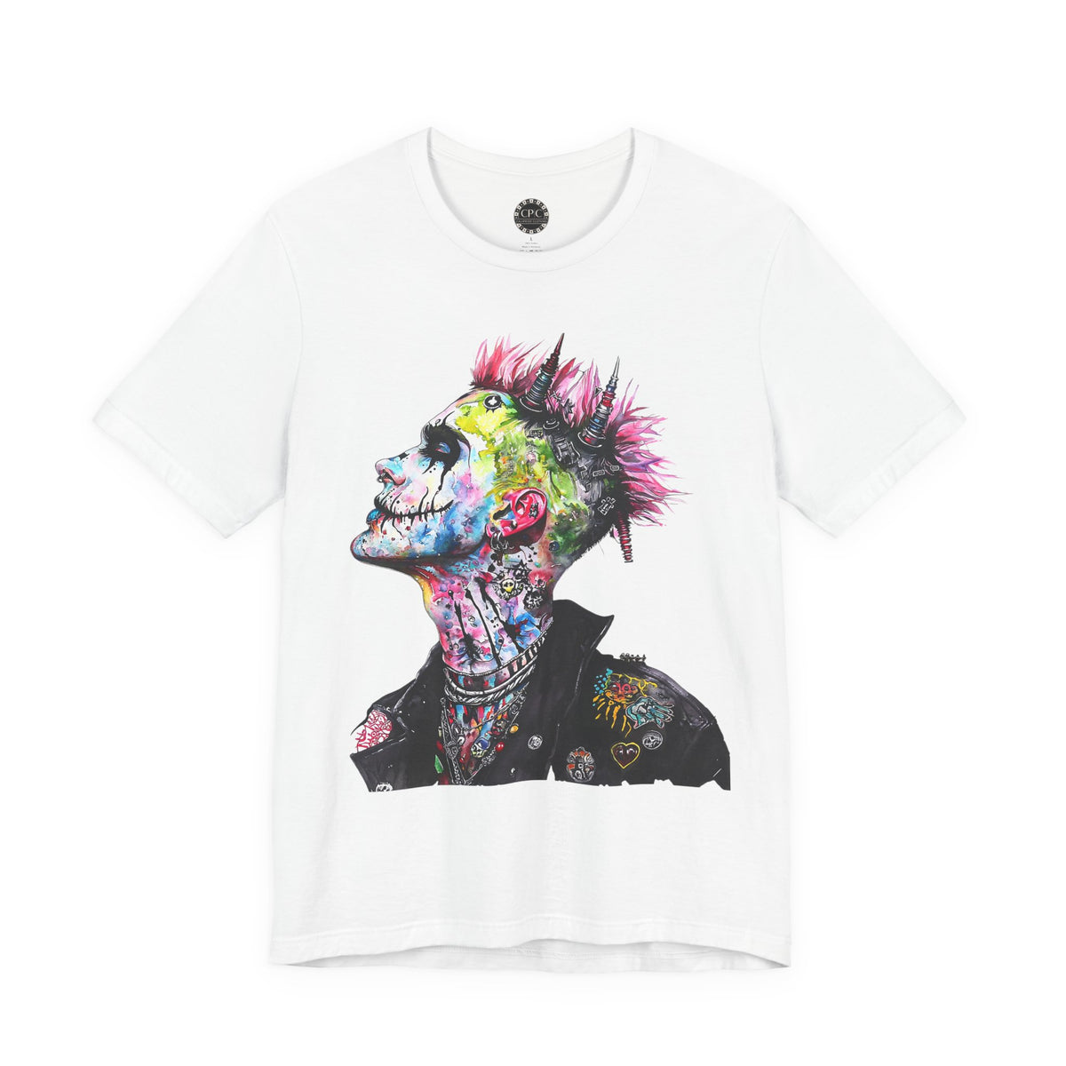 Punk Resurrected Collection - Color sketched Tattooed Joker, Graphic T-Shirt - CaliPride Clothing