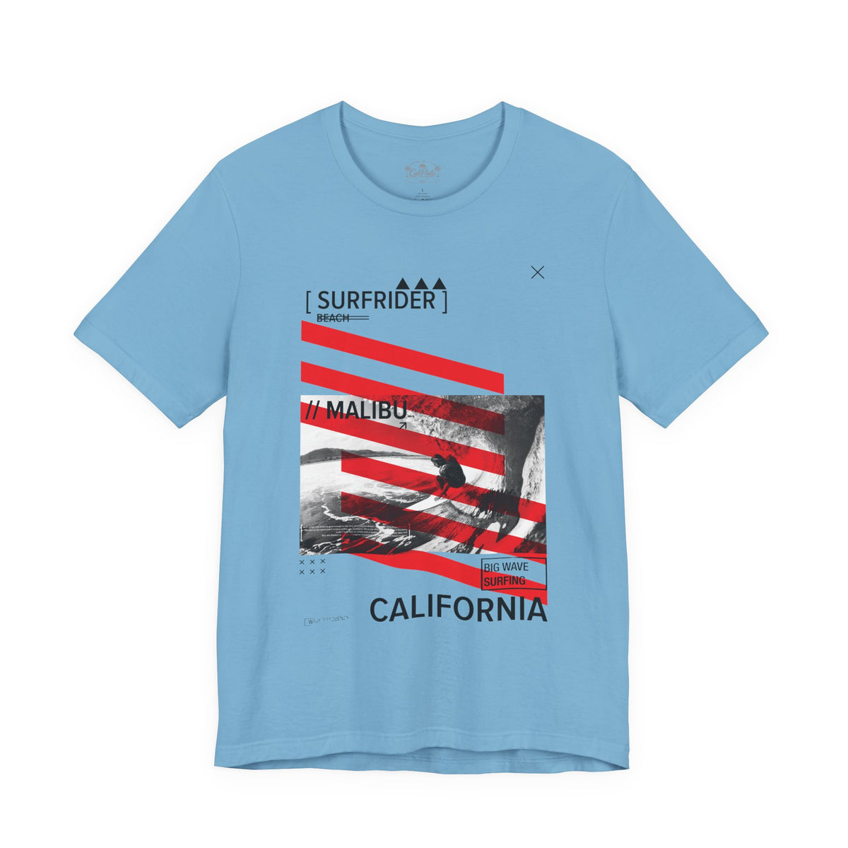 Surf & Beach Collection - Red Stripe, Malibu, Graphic T-Shirt - CaliPride Clothing