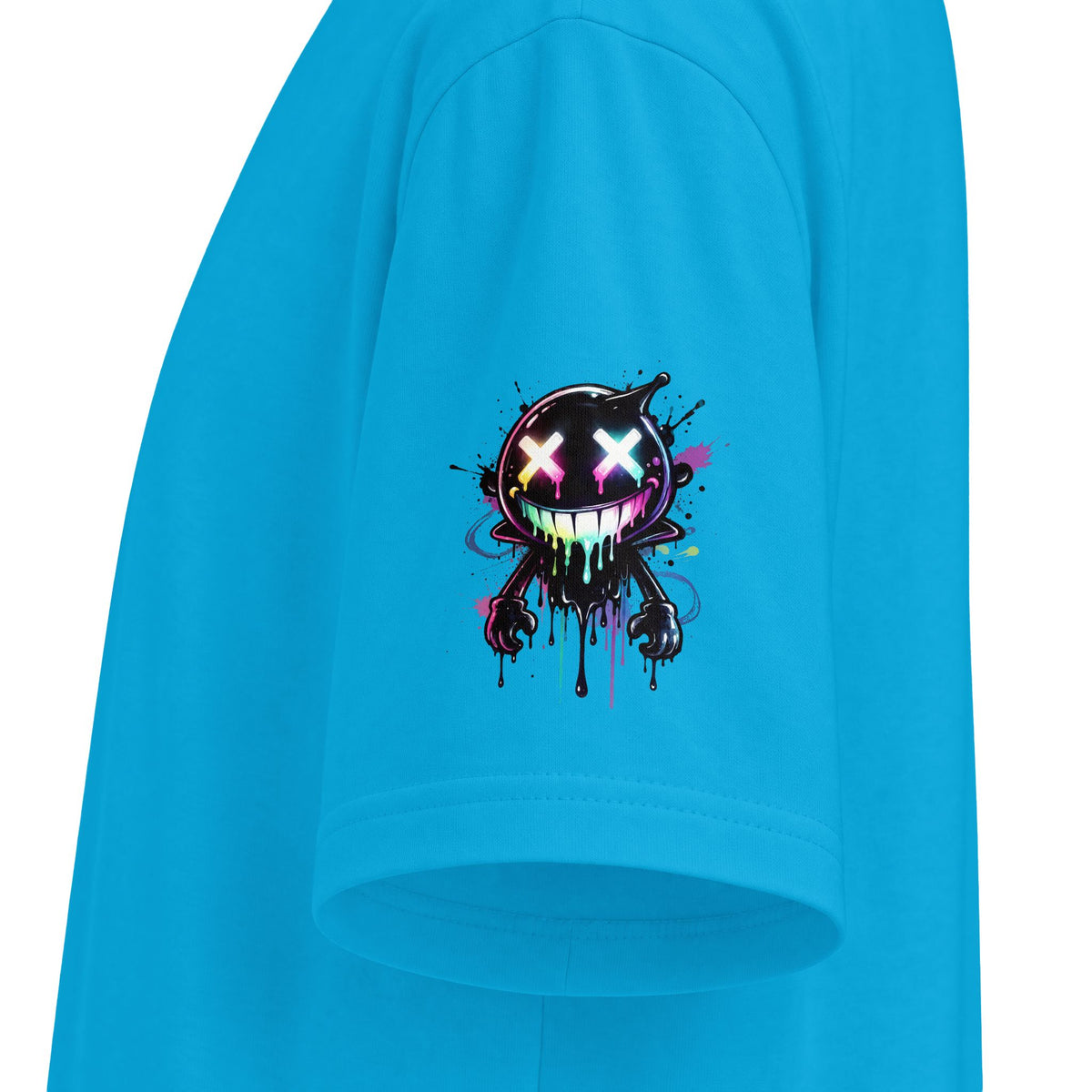 Urban Underground Collection - Neon Drip Smiley, Graphic 4-way T Shirt - CaliPride Clothing