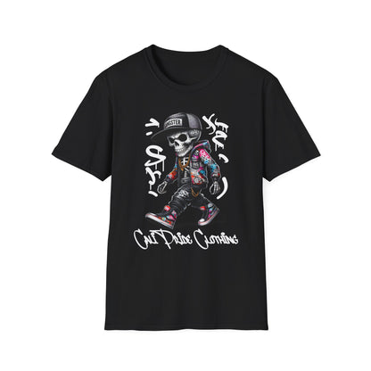 Graffiti Skeleton Artist Graphic T-Shirt