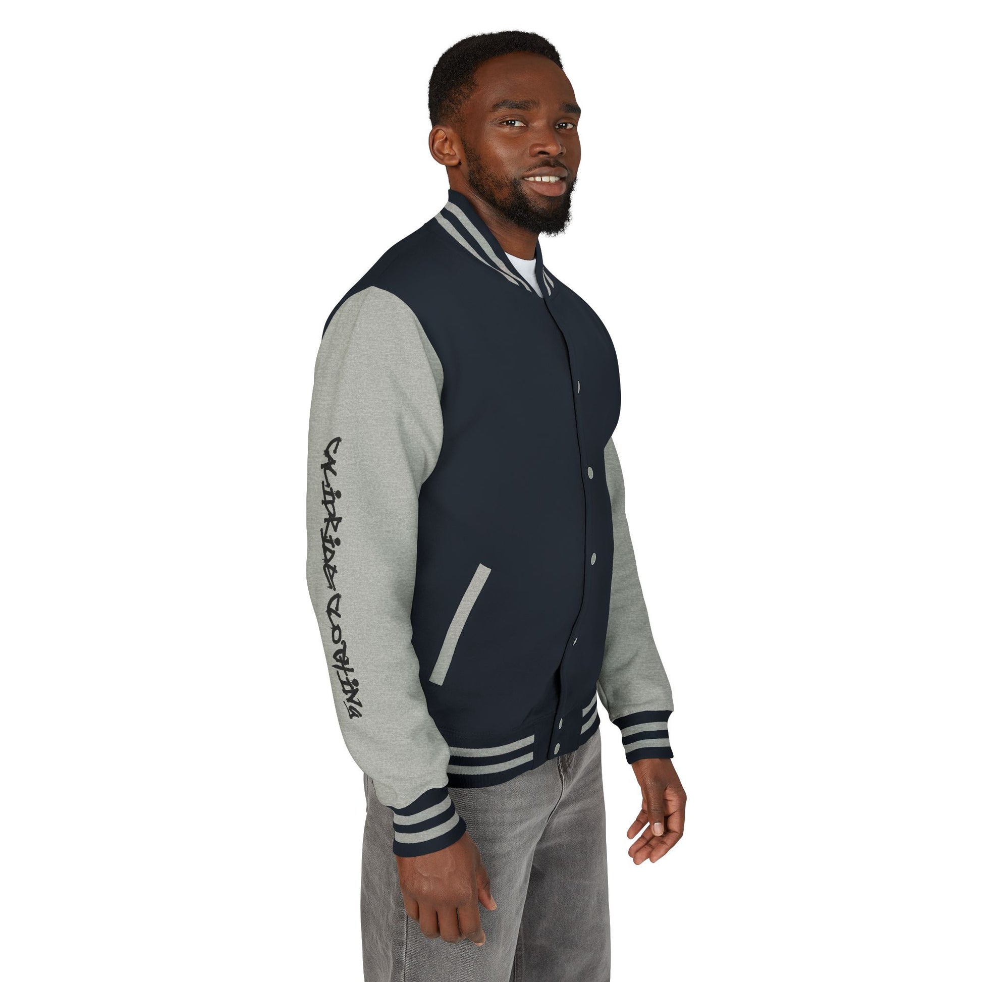 Urban Underground Collection - Savage Vibe, Bone Drop Graphic Letterman Jacket | CaliPride Clothing