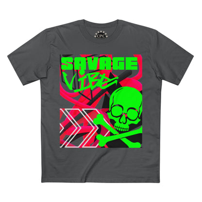 Urban Underground Collection | Savage Vibe series - Skull Trax, Neon Green & Pink, Premium Graphic Tee — CaliPride Clothing