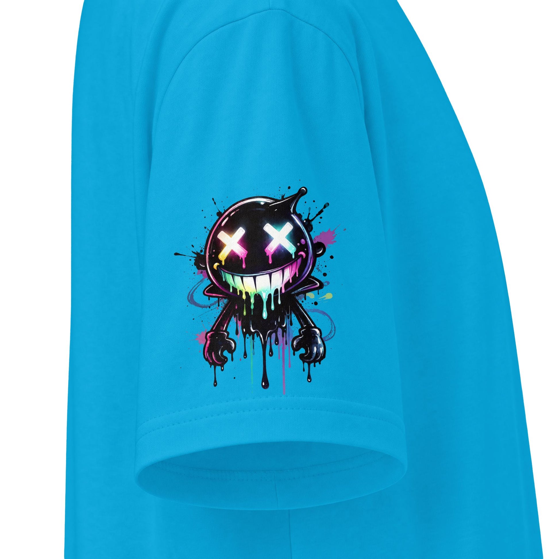 Urban Underground Collection - Neon Drip Smiley, Graphic 4-way T Shirt - CaliPride Clothing
