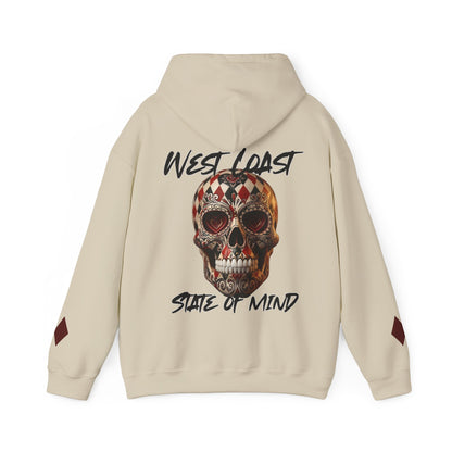 Urban Underground Collection | West Coast State of Mind - Diamond & Hearts Sugar Skull Hoodie - CaliPride Clothing