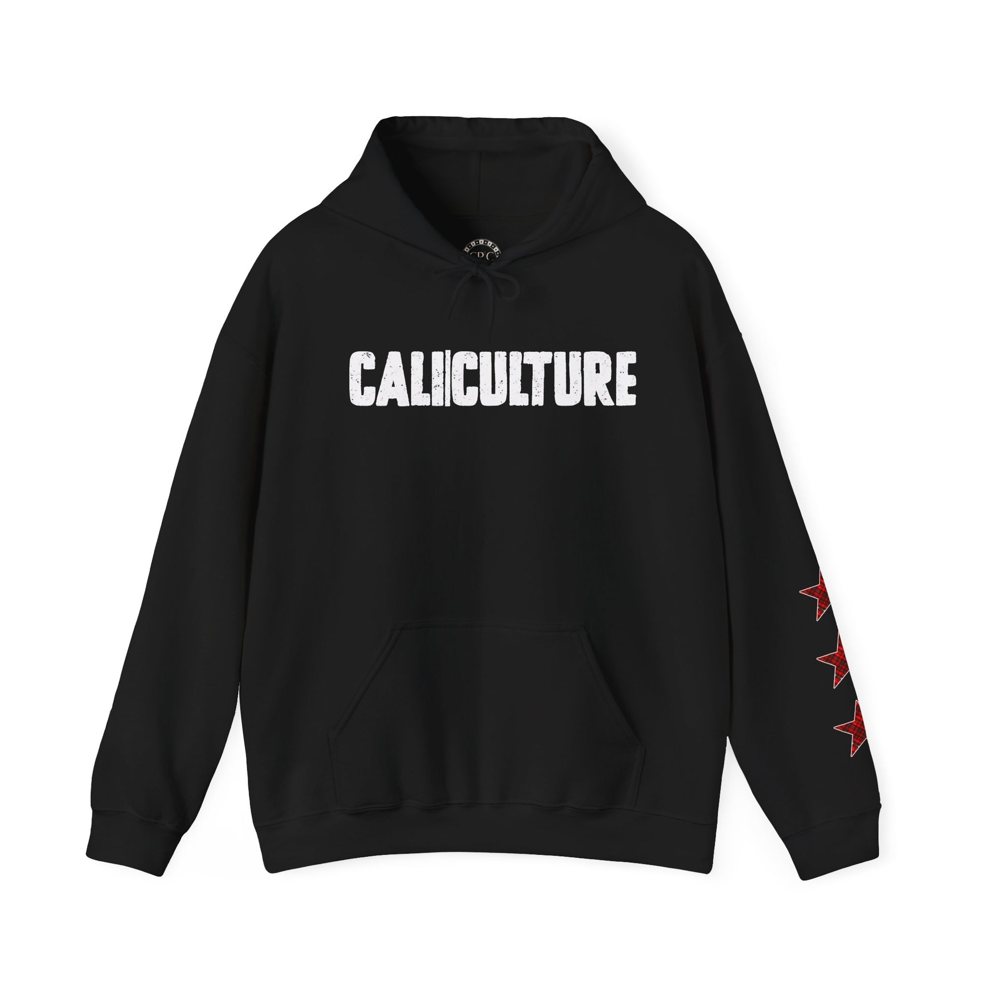 Skate & Surf Collection - CALI | CULTURE, Red Plaid Emblan w Stars Hoodie - CaliPride Clothing