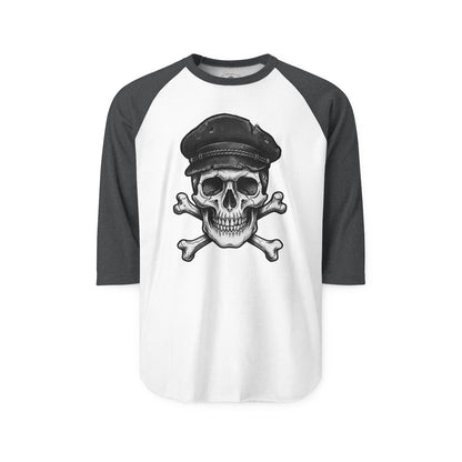 Pacific Works Collection - Raglan, Crossbones Sailor, Vintage Skeleton Graphic Raglan Tee — CaliPride Clothing