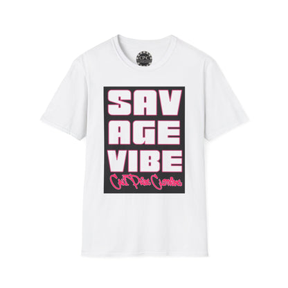 "Savage Vibe Graffiti Block" Series, Neon Pink outlined logo w black — CaliPride Clothing