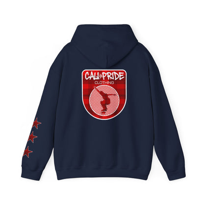 Skate & Surf Collection - CALI | CULTURE, Red Plaid Emblan w Stars Hoodie - CaliPride Clothing