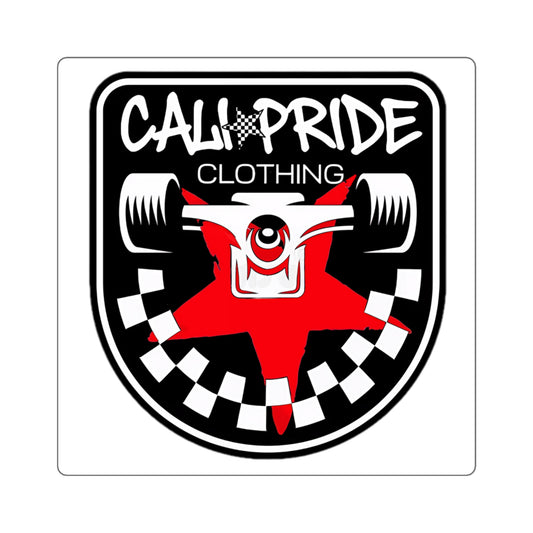 Cali Pride Skateboard Emblem Sticker | Square Vinyl Racing Logo