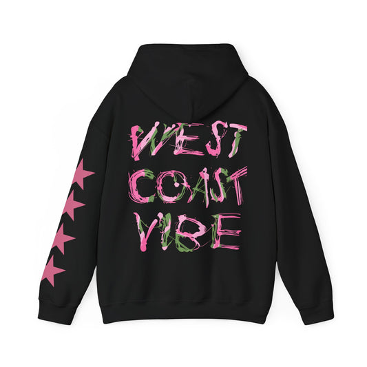 'West Coast Vibe' Hoodie, multicolor w Stars, Graphic Hoodie | CaliPride Clothing