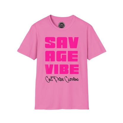 "Savage Vibe Graffiti Block" Series, Solid Neon Pink T Shirt — CaliPride Clothing