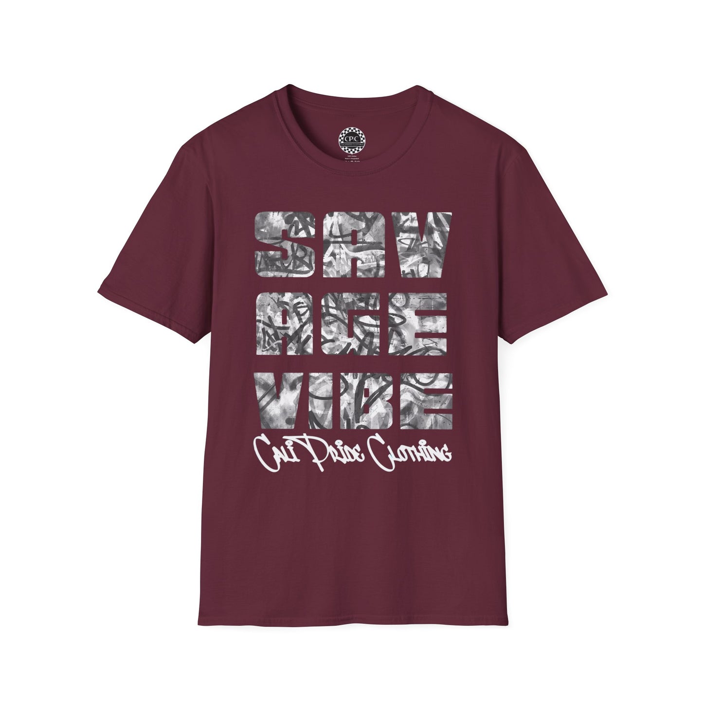 Savage Vibe Graffiti Block, Monochrome gray - CaliPride Clothing