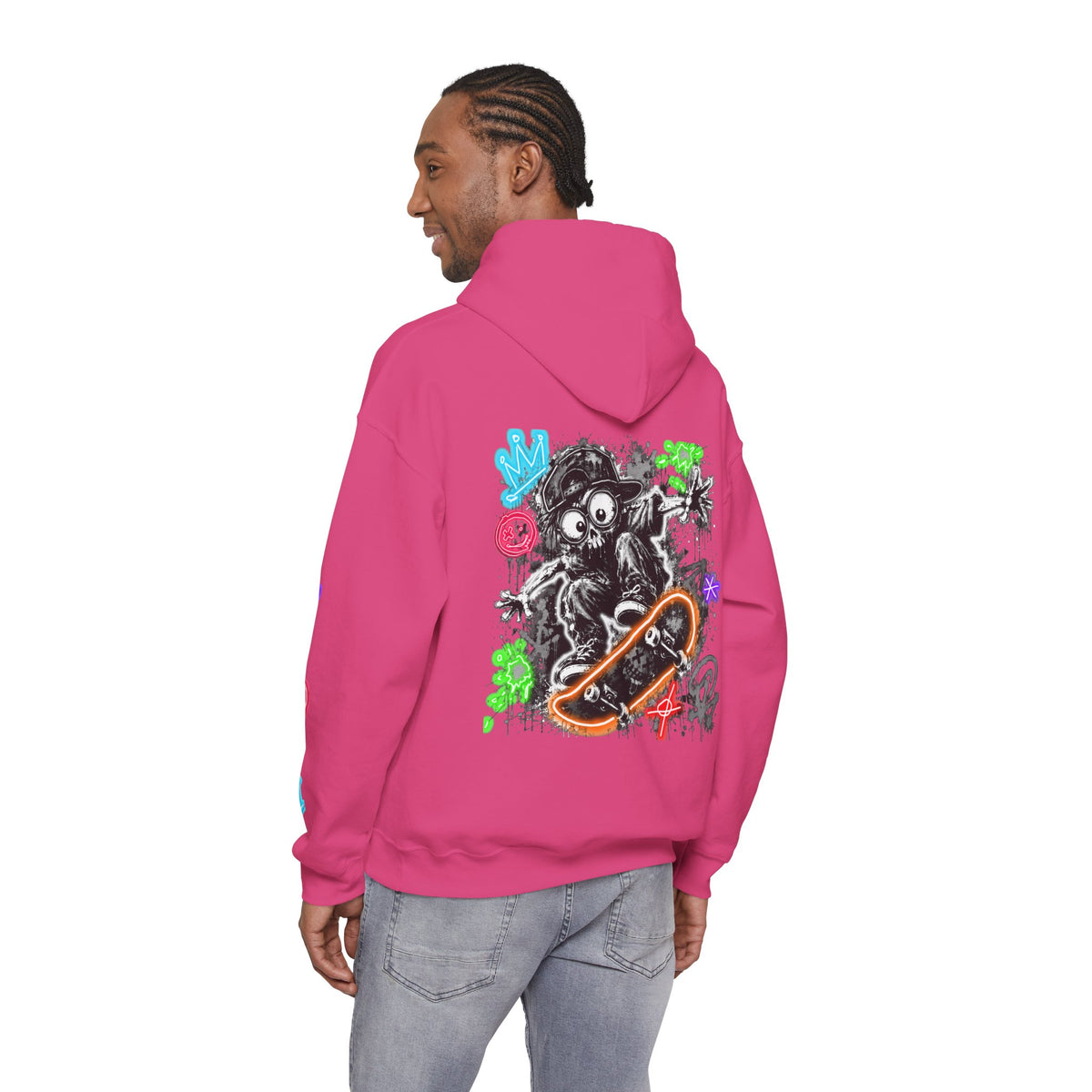 Skate & Surf Collection - Neon Skizzy Skater Graphic Hoodie, multiple colors | CaliPride Clothing