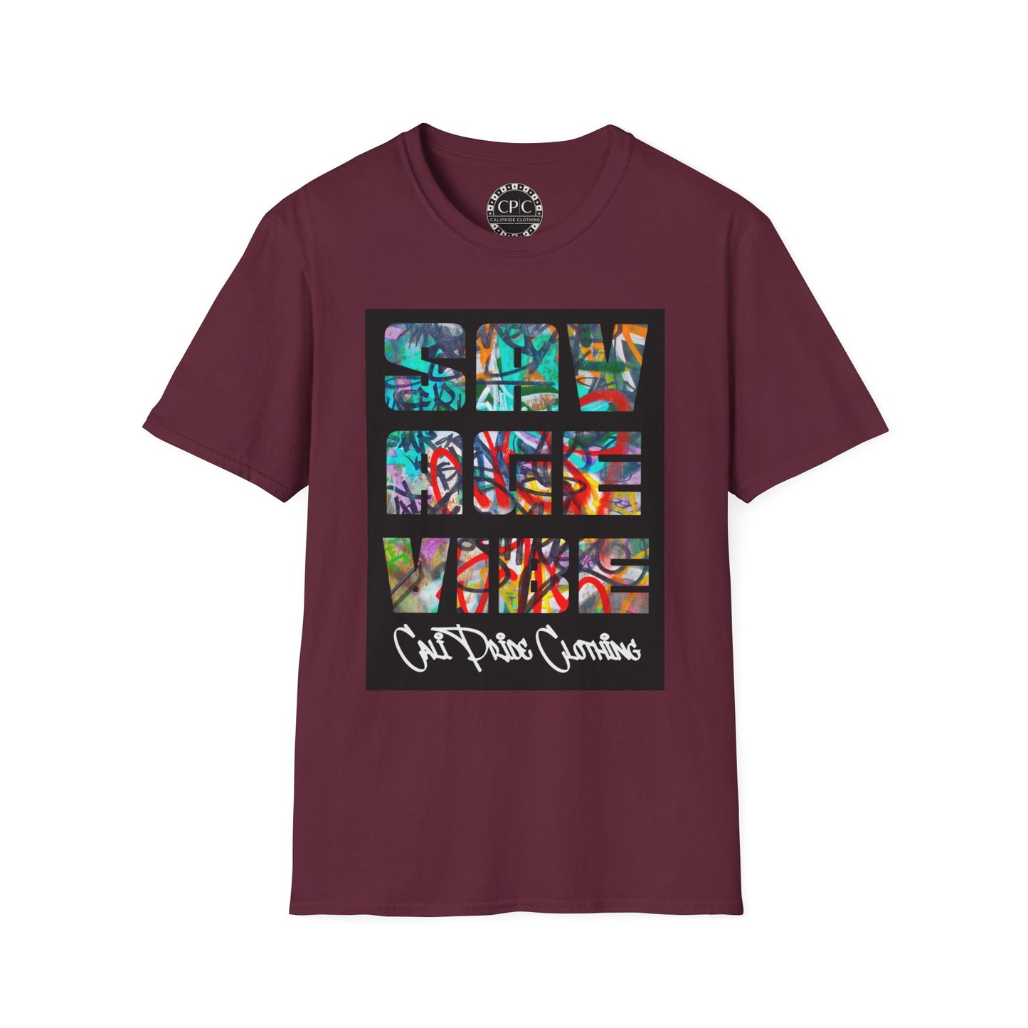 "Savage Vibe Graffiti Block" Series, Multi-color Graffiti w white logo — CaliPride Clothing