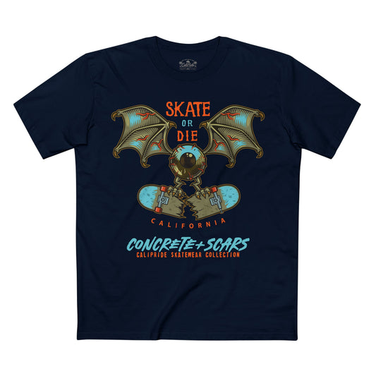 Concrete & Scars Collection - Skate or Die Crazy Eye, Graphic T-Shirt — CaliPride Clothing
